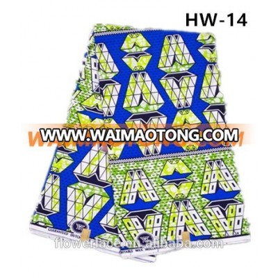 HW-14 African Super Wax Hollandais Prints Fabric Cotton Tops Designs